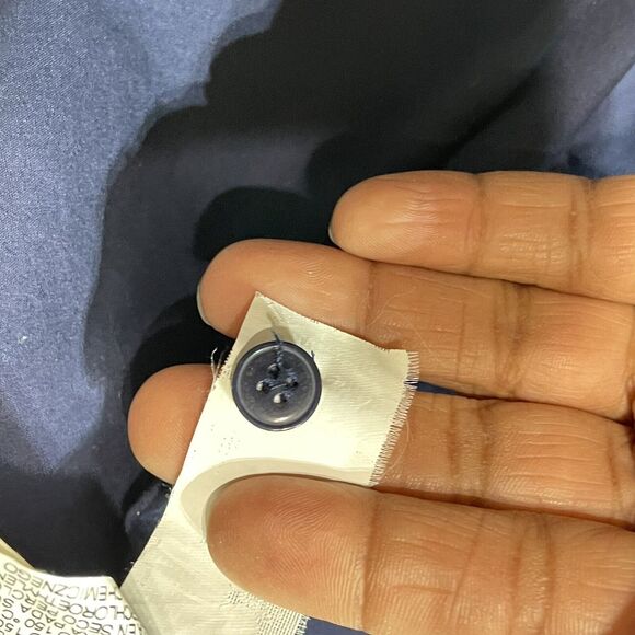 ZARA Basic Collection Top Womens Small Navy Peplum Loose Botton - Picture 8 of 14